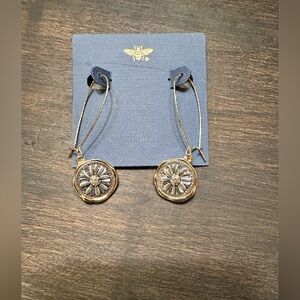 Elegant Gold and Silver Floral Earrings